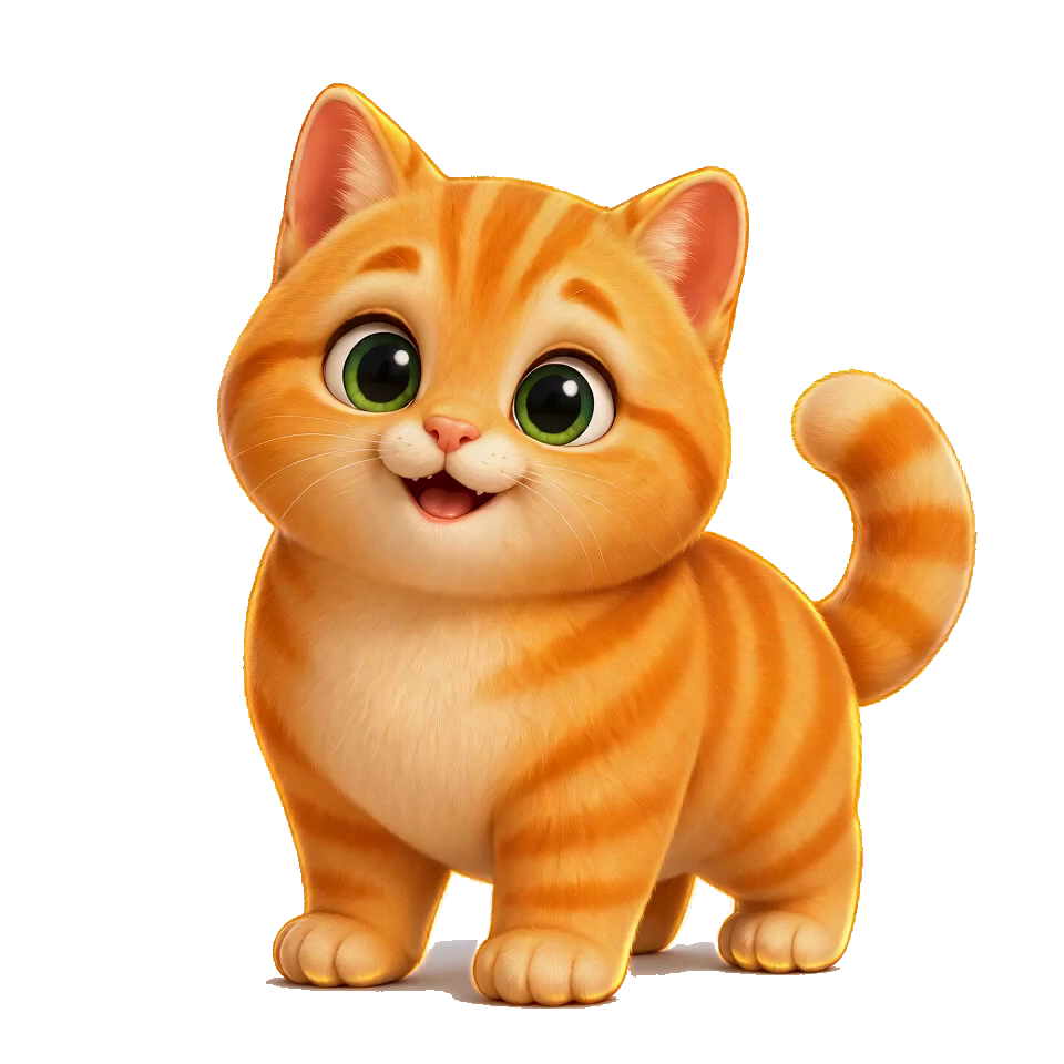 Mochi, the orange AlarmCat virtual pet